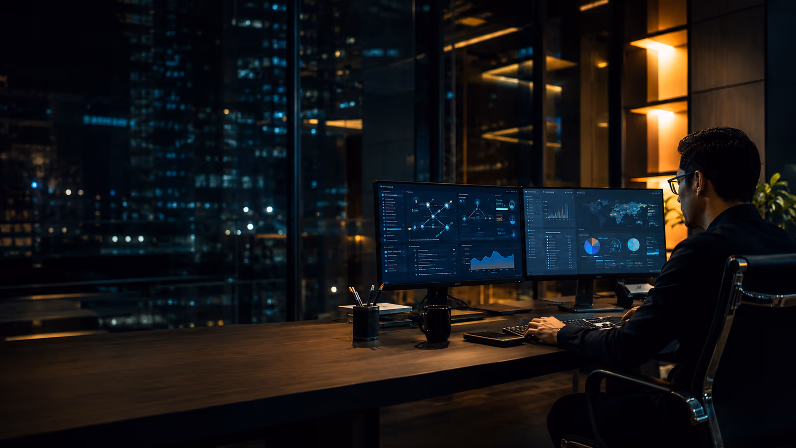 Fondo del centro de mando digital de AEGRIX